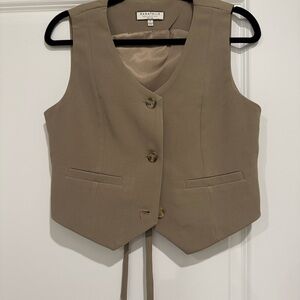 Bagatelle Beige-Taupe Button Front Vest